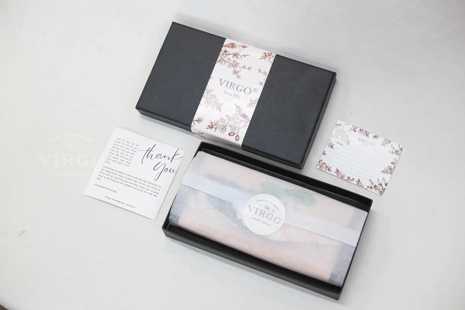 Lotus Hand-Painted Leather Wallet