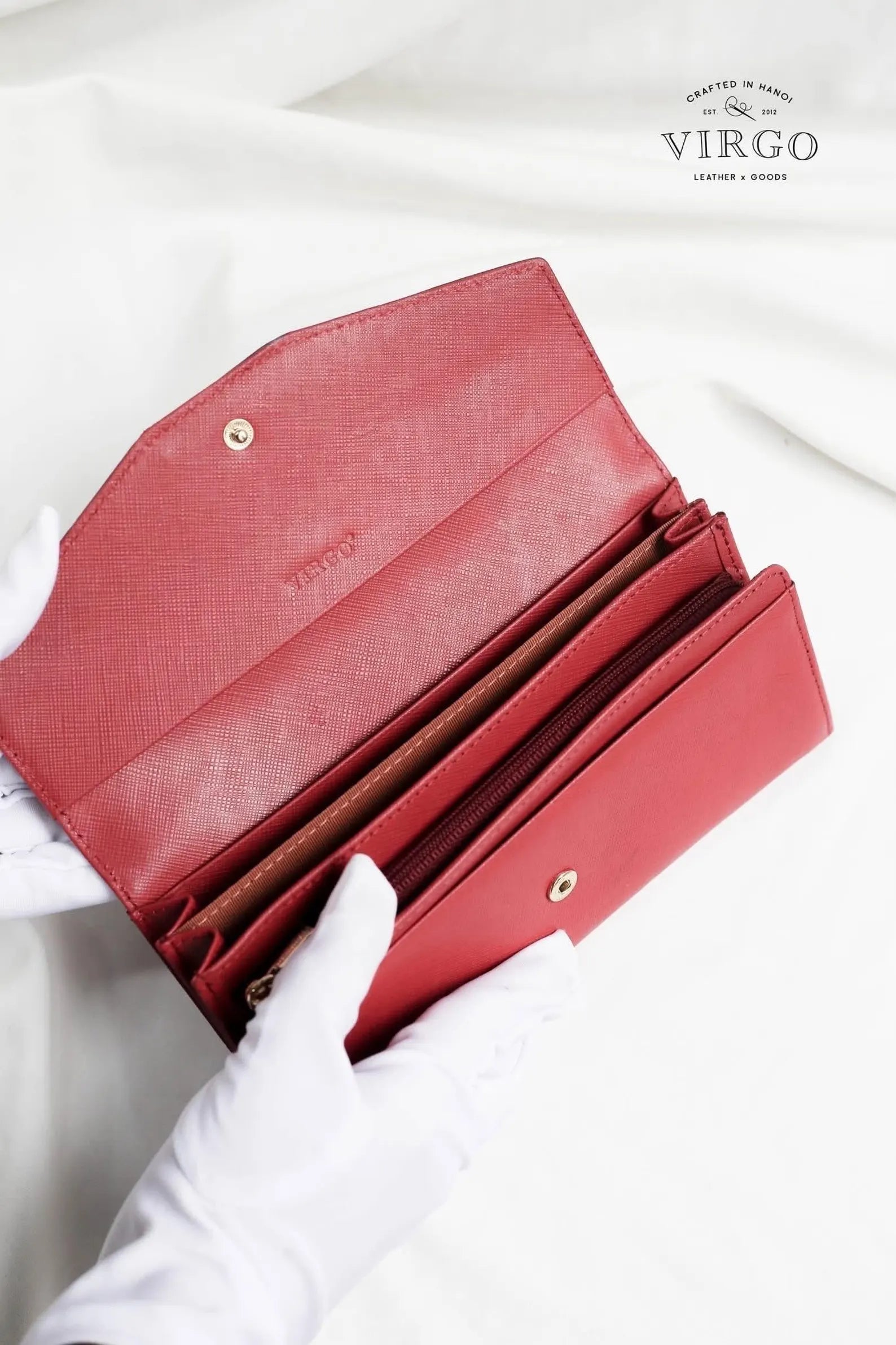 Lotus Hand-Painted Leather Wallet