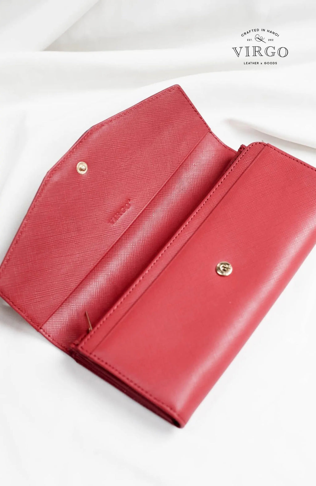 Lotus Hand-Painted Leather Wallet