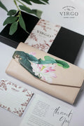 Lotus Hand-Painted Leather Wallet