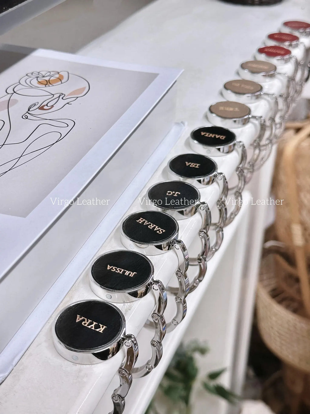 Personalized Leather Bag Hook Holder, Personalized Unique Hook Holder, Name Hook Holder , Handmade Hook Holder