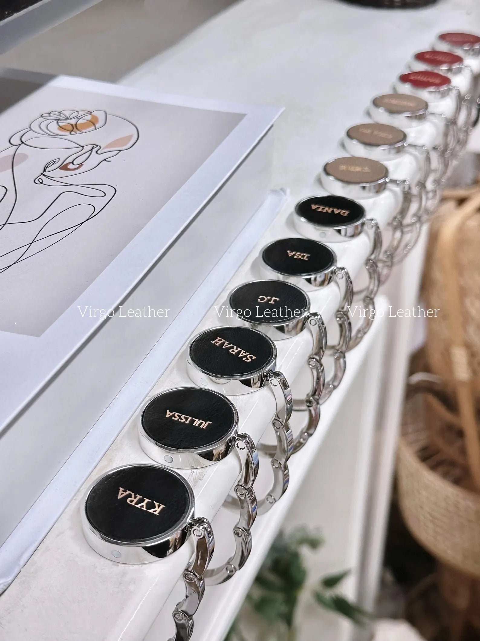 Personalized Leather Bag Hook Holder, Personalized Unique Hook Holder, Name Hook Holder , Handmade Hook Holder