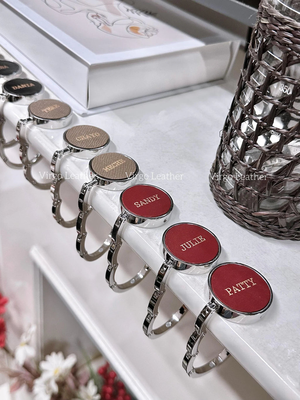 Personalized Leather Bag Hook Holder, Personalized Unique Hook Holder, Name Hook Holder , Handmade Hook Holder