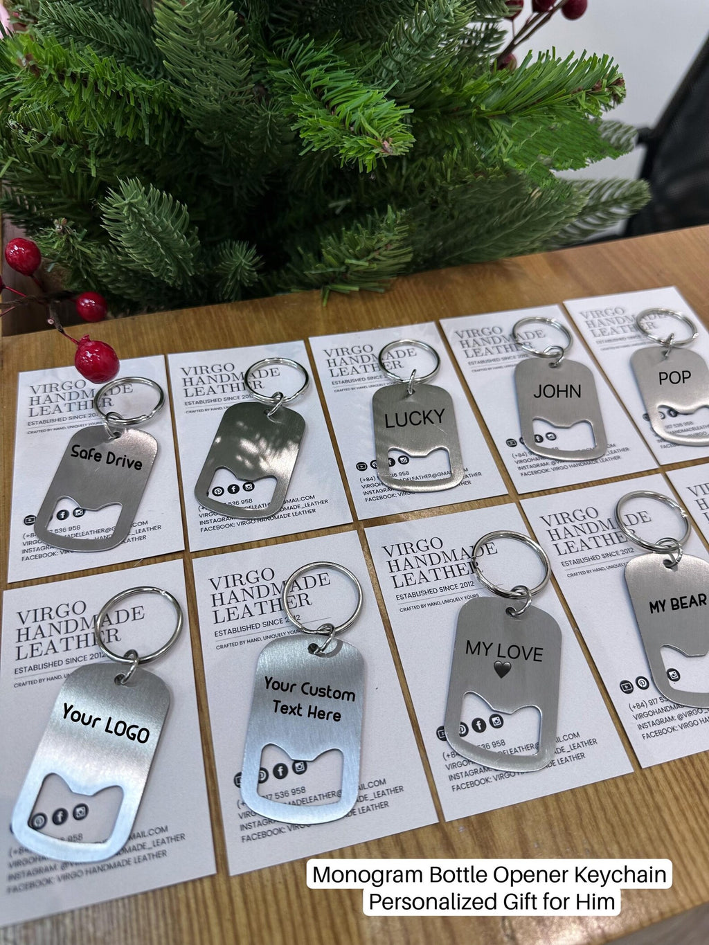 Wholesale Personalized Keychain Bottle Opener, Engraved Sleek Gift, Custom Leather Keychain Bottle Opener, Unique Engraved Gift, Anniversary