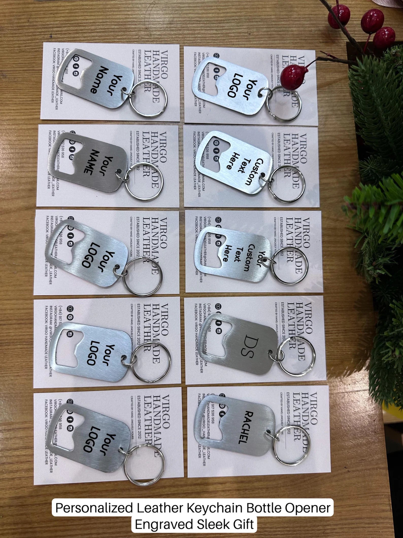 Wholesale Personalized Keychain Bottle Opener, Engraved Sleek Gift, Custom Leather Keychain Bottle Opener, Unique Engraved Gift, Anniversary