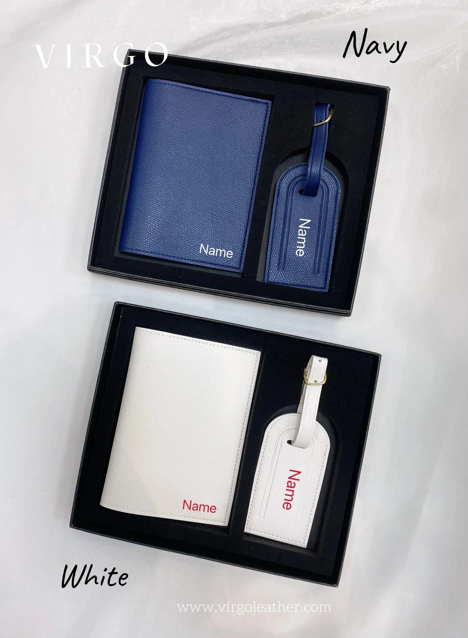 Personalized Leather Passport Holder & Luggage Tag, Custom Passport Wallet