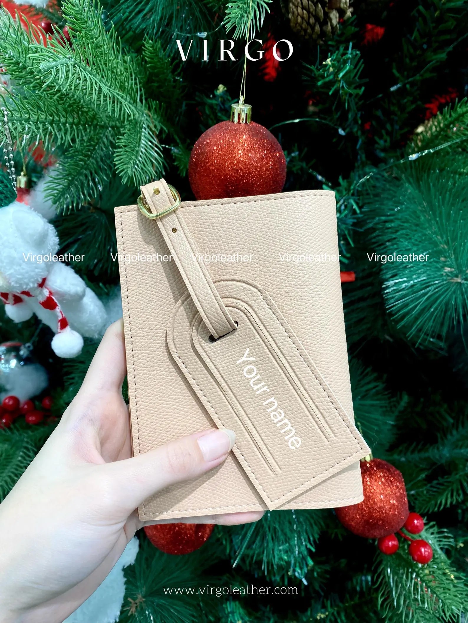 Personalized Leather Passport Holder & Luggage Tag, Custom Passport Wallet