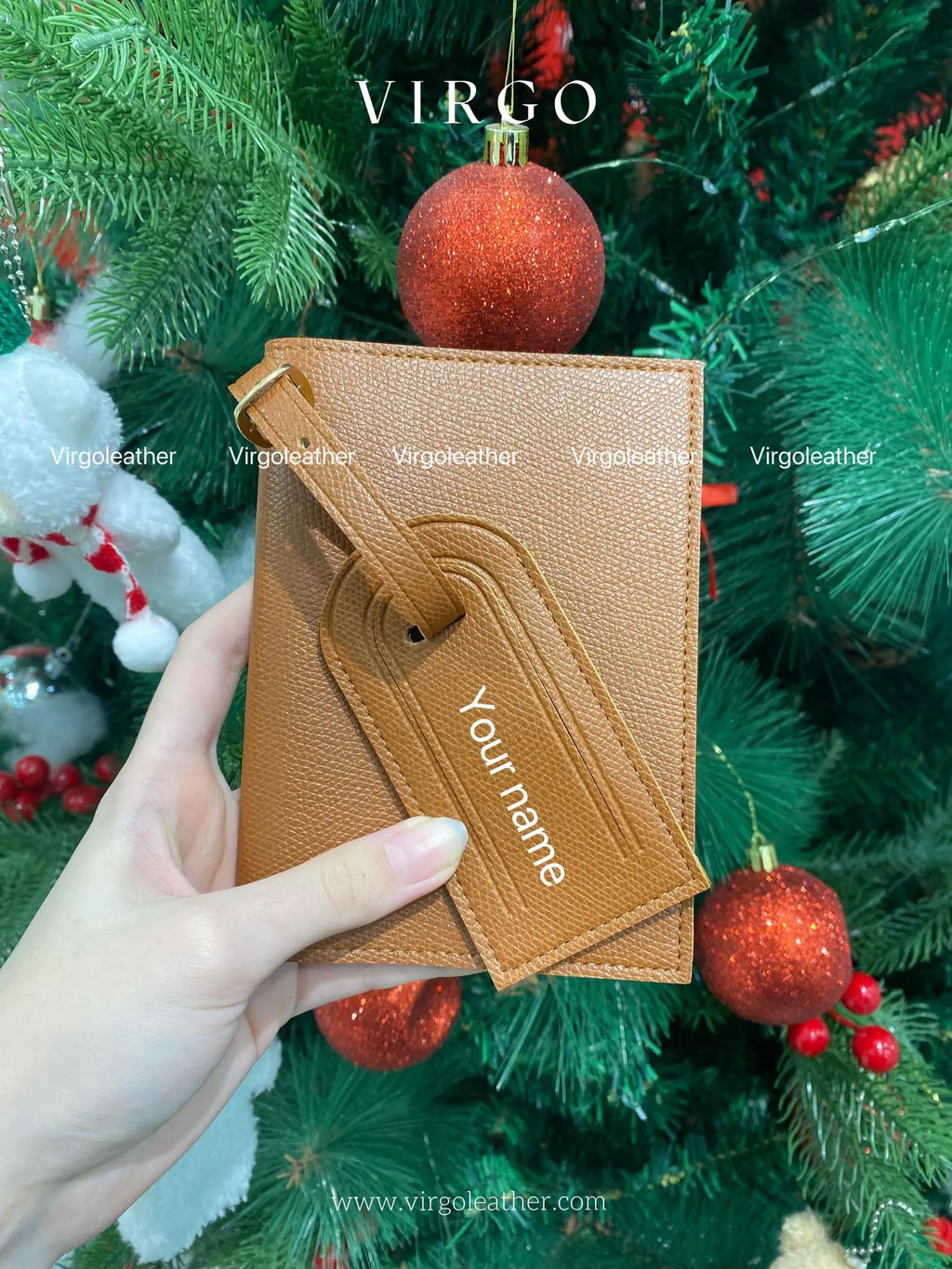 Personalized Leather Passport Holder & Luggage Tag, Custom Passport Wallet
