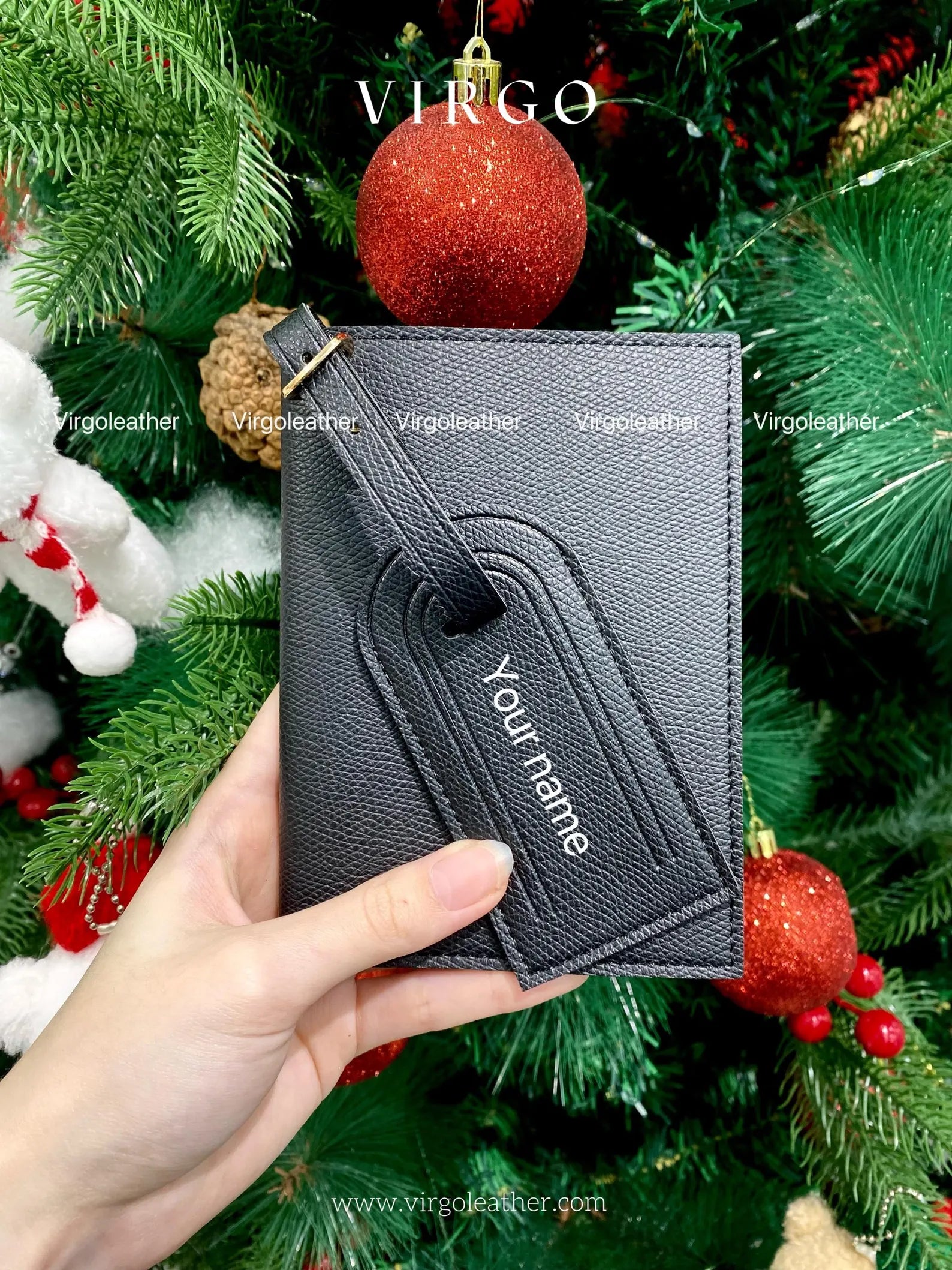 Personalized Leather Passport Holder & Luggage Tag, Custom Passport Wallet