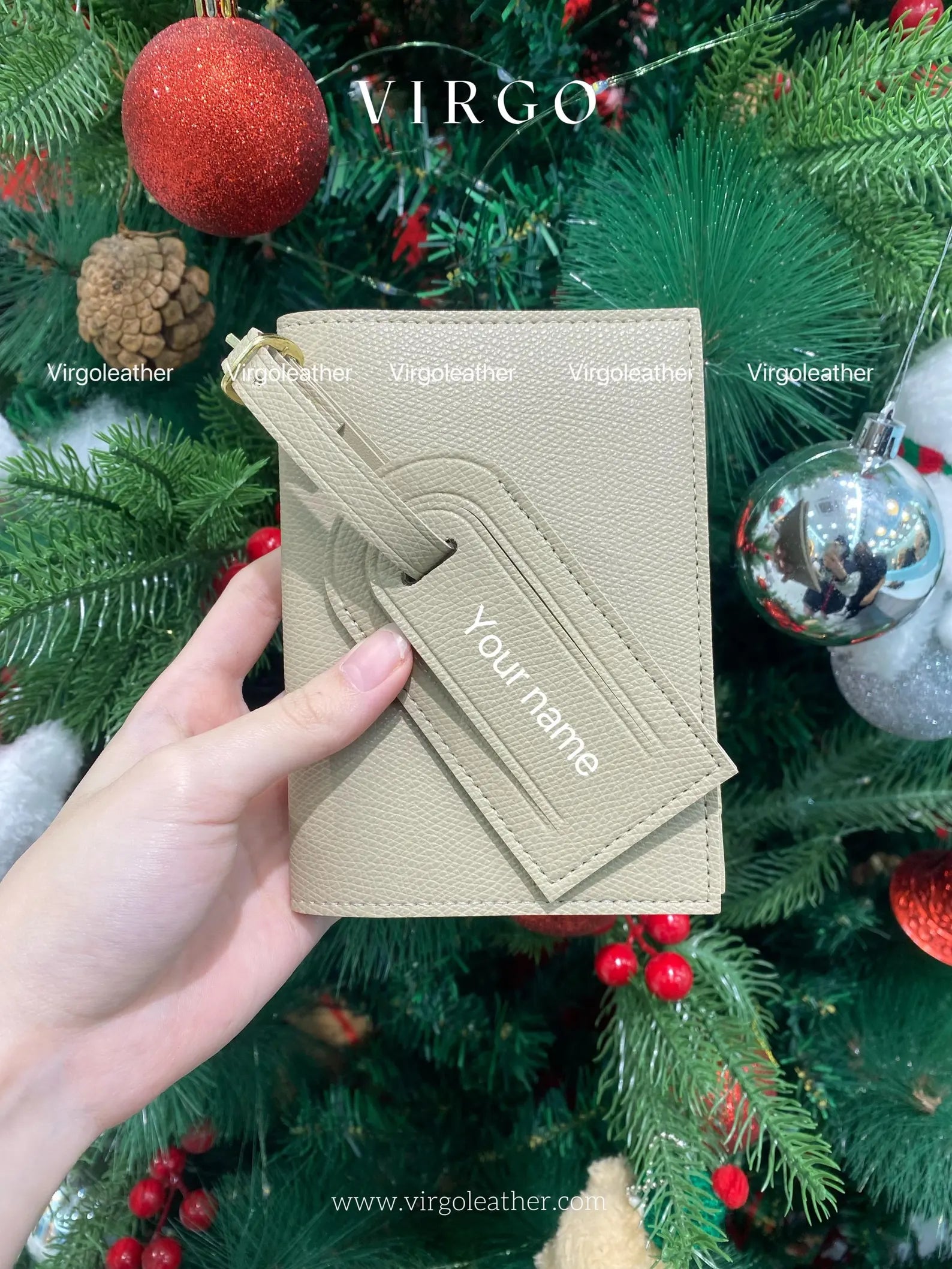 Personalized Leather Passport Holder & Luggage Tag, Custom Passport Wallet