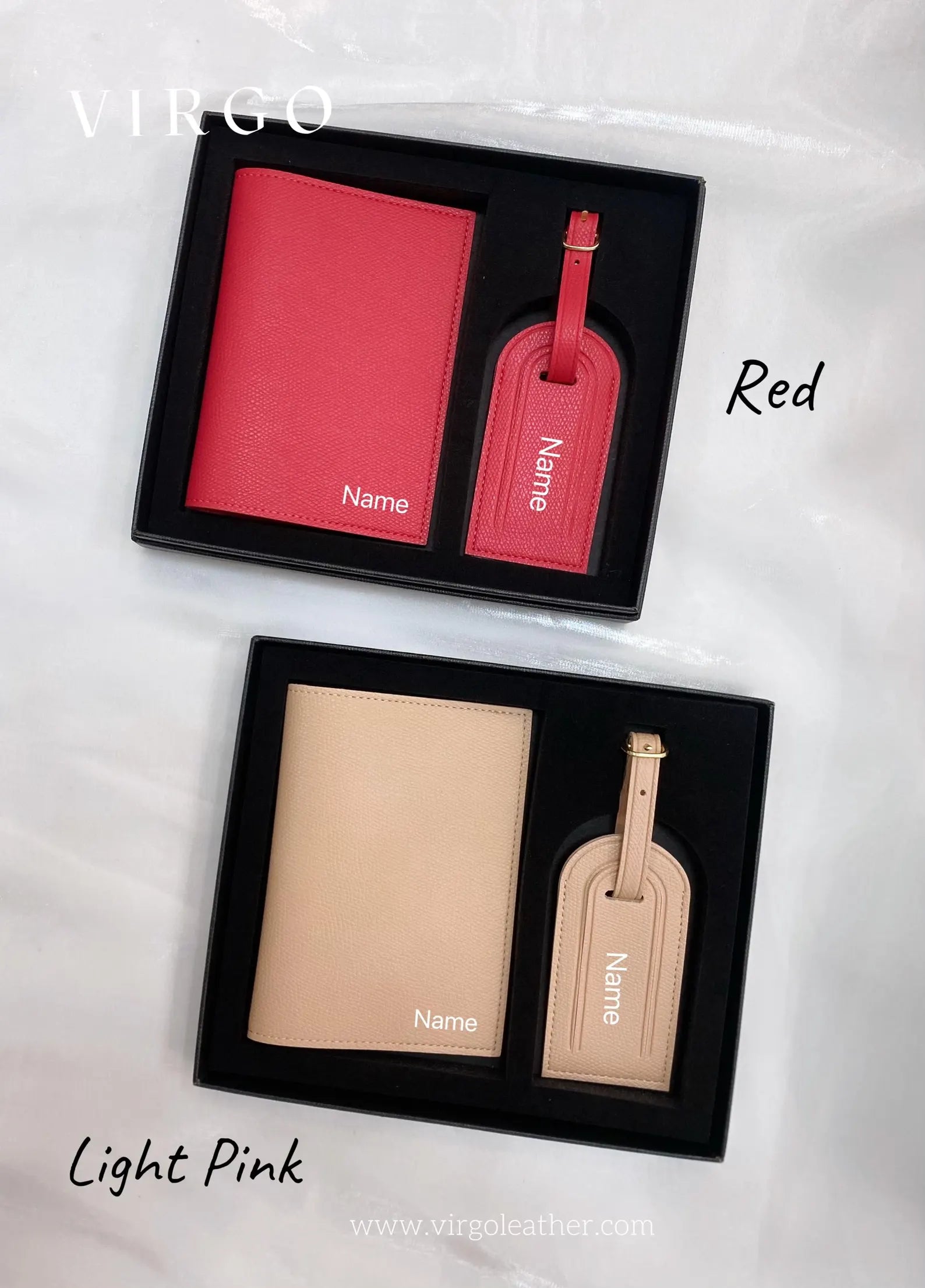 Personalized Leather Passport Holder & Luggage Tag, Custom Passport Wallet