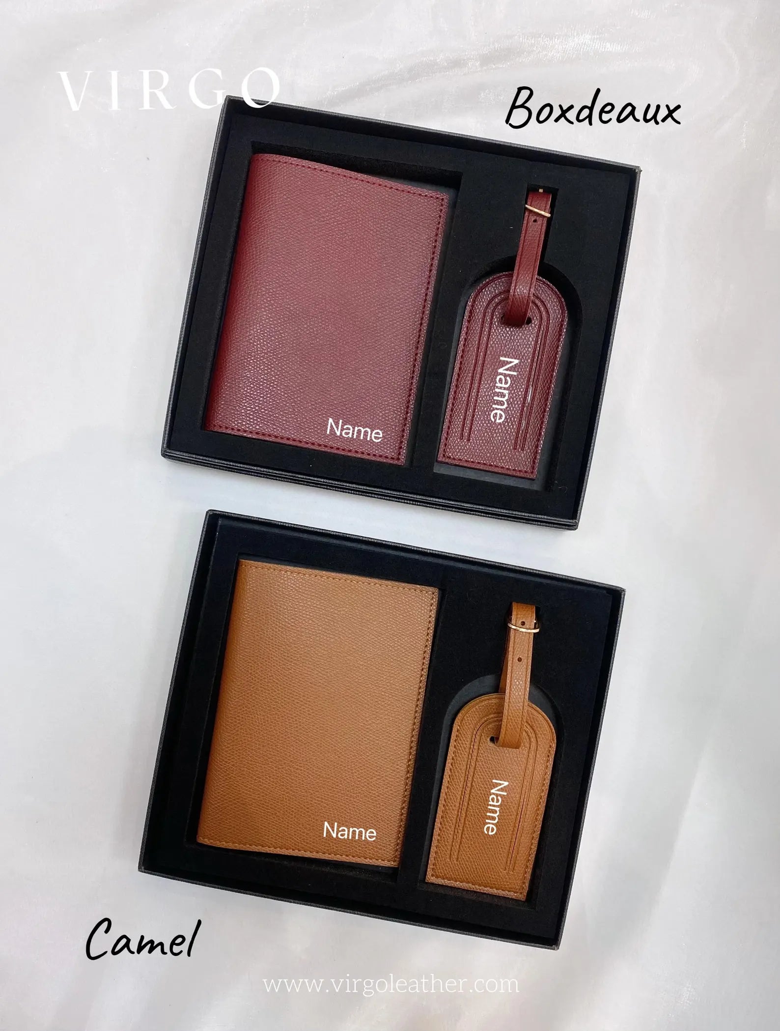 Personalized Leather Passport Holder & Luggage Tag, Custom Passport Wallet