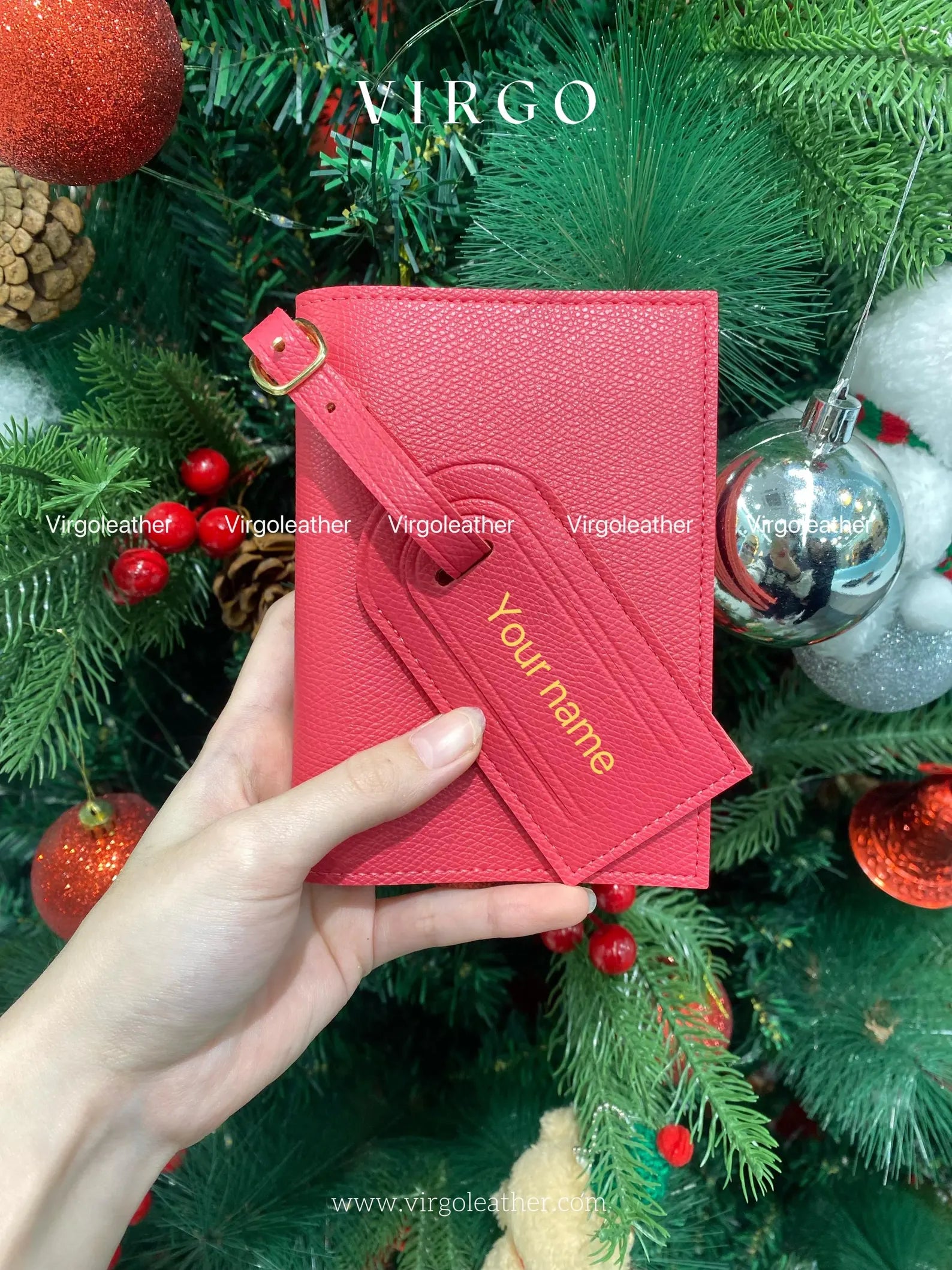 Personalized Leather Passport Holder & Luggage Tag, Custom Passport Wallet