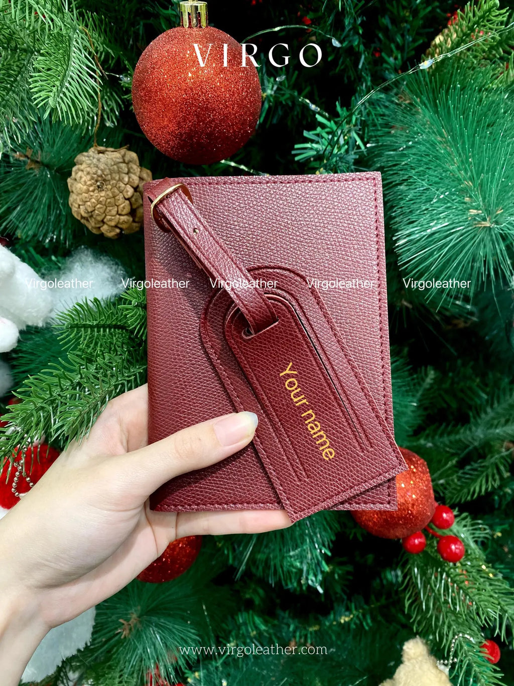 Personalized Leather Passport Holder & Luggage Tag, Custom Passport Wallet