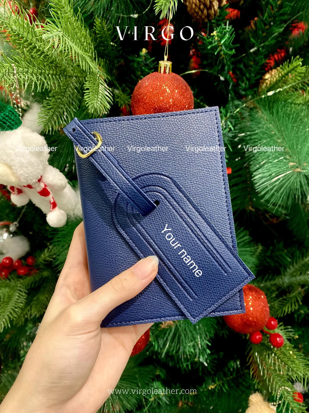 Personalized Leather Passport Holder & Luggage Tag, Custom Passport Wallet