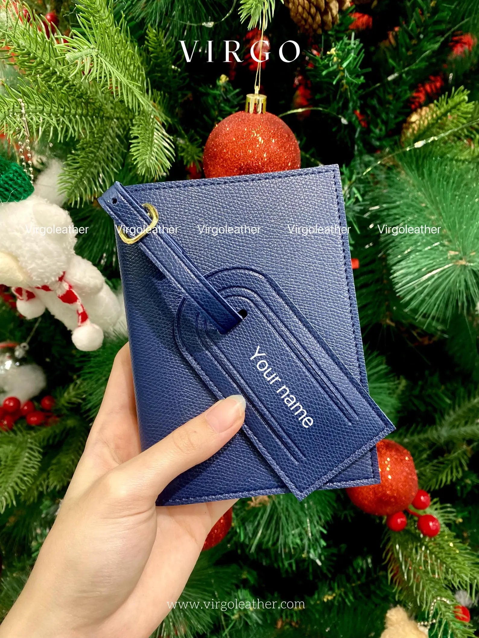 Personalized Leather Passport Holder & Luggage Tag, Custom Passport Wallet