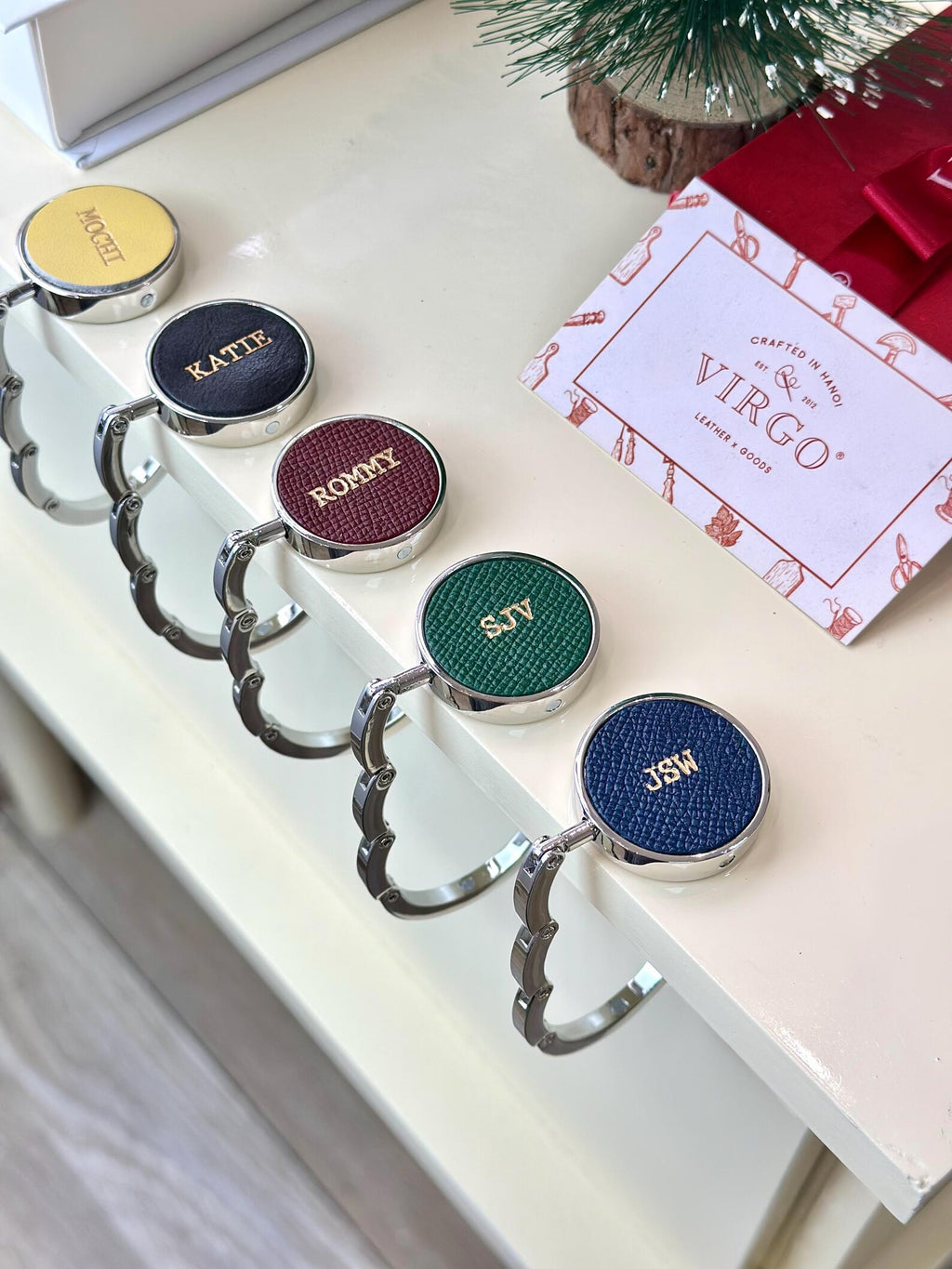 Personalized Leather Bag Hook Holder, Personalized Unique Hook Holder, Name Hook Holder , Handmade Hook Holder