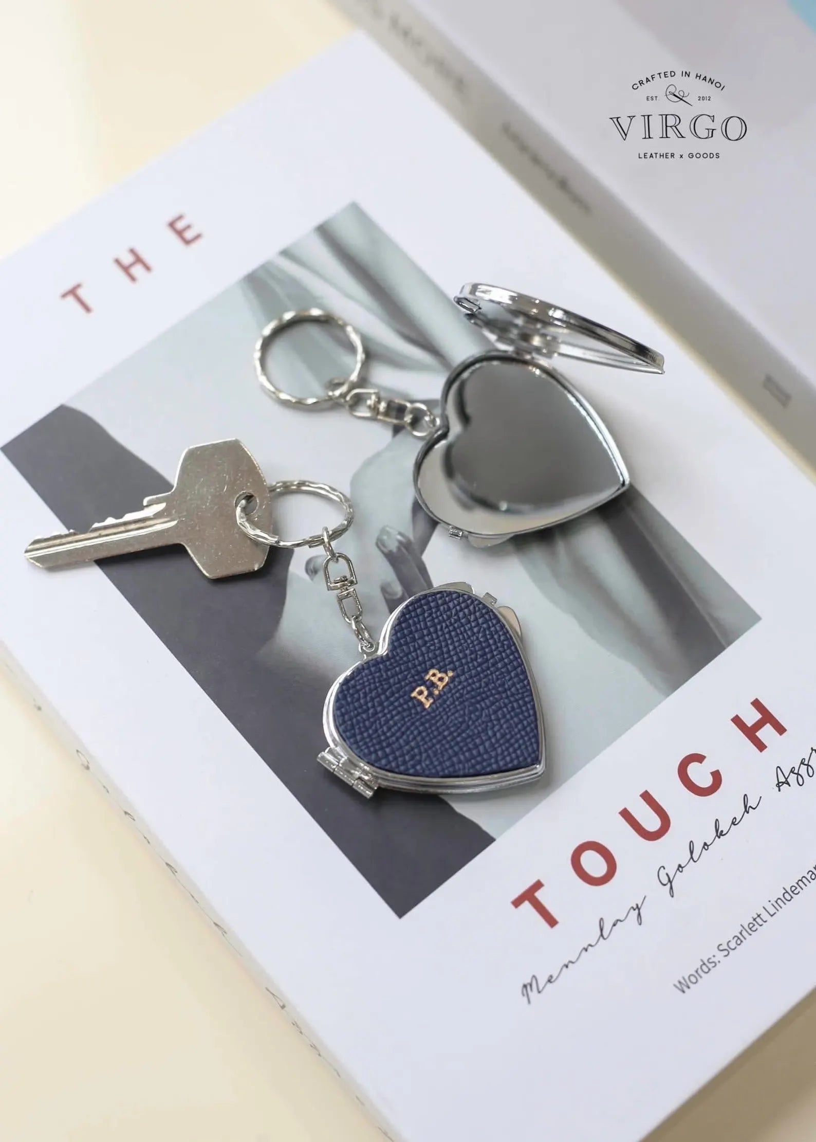 Personalized Heart Mirror Genuine Leather