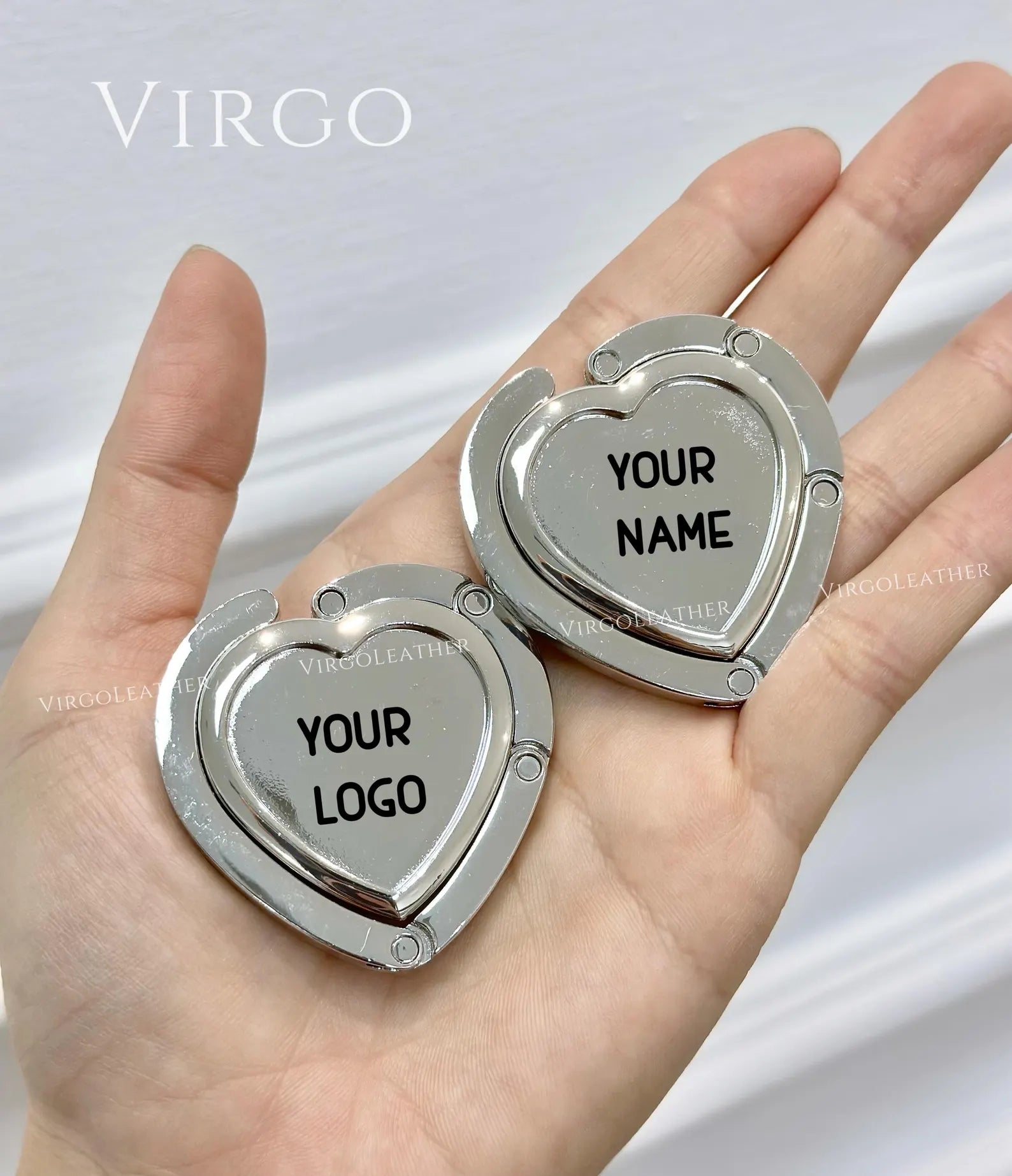 SET OF 10 Heart Personalized LASER Bag Hook Holder, Personalized Unique Hook Holder, Name Hook Holder , Handmade Hook Holder, Valentine Gift