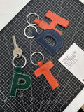 Personalized Leather Initial Keychain, Personalized Unique Bag Charm