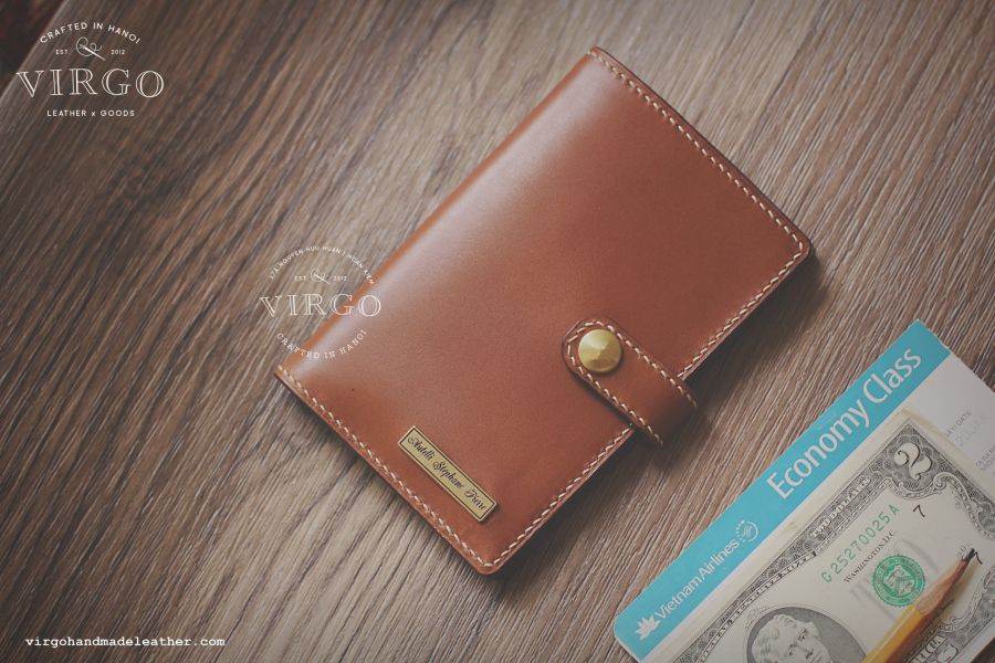 Minimal Passport Cover with Bronze Tag